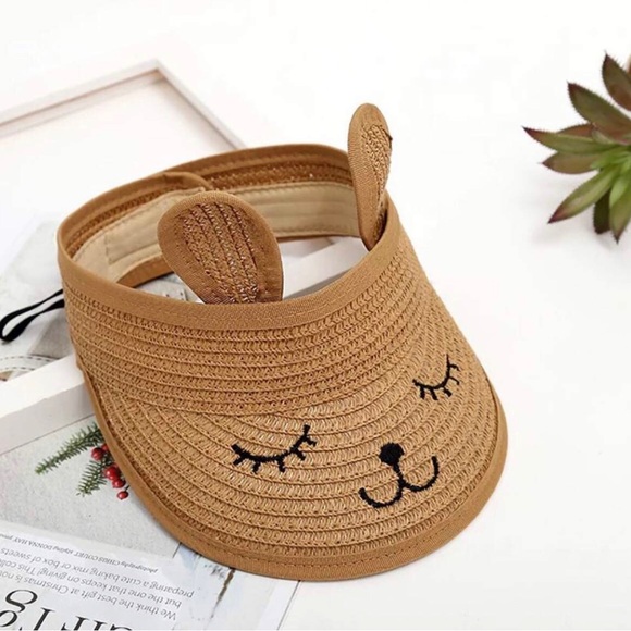 New Toddlers’ Bunny Straw Visor Hat - Picture 5 of 5